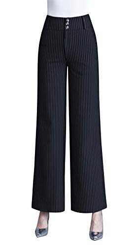 Double Plus Open Womens Heavyweight Straigh Leg Flare Wide Leg Bell Bottom Dress Pants with Pockets