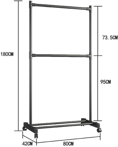 Image of Single Pole Coat Hanger /Cloth Stand /Garment Stand with Bottom Shelves - Metal Garment Rack for Organized Storage 8 Hook (Multi) (Black-1)