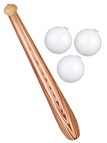 Kacctyen 4 Pieces Inflatable Baseball Set, Includes Baseball Bat And 3 Baseball Plastic Bat Inflatable Baseball Bat For Kids And Adults Outdoor Yard Backyard Garden Playing #TOP15