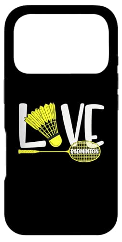 LOVE BADMINTON Cute Racket and Shuttlecock Sports Fan Player X}zP[X iPhone 17 Pro p