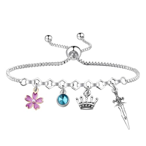 UJIMS Fantasty Book Inspired Gifts Powerless Dagger and Flower Charm Bracelet Romantasy Reading Gifts Powerless Book Merch (Powerlessbracelet)