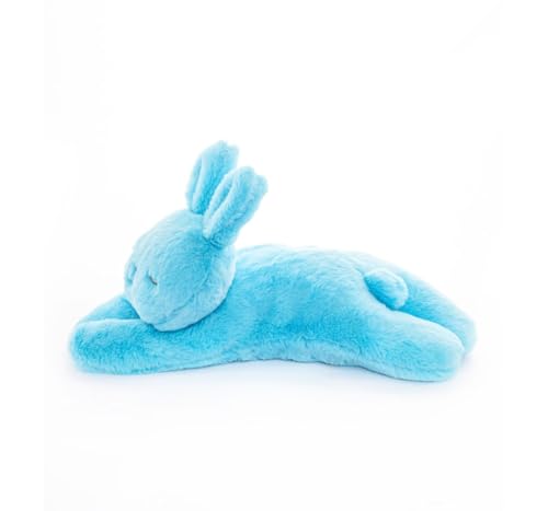 Image of Fuzzbuzz Soft Toy Bunny - 19cm Blue Plush Sleeping Rabbit for Kids 3+ | Cuddly Animal Doll for Toddlers, Boys & Girls | Soft & Cozy Stuffed Toy for Play & Sleep