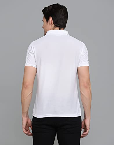 Image of INKKR Men's Polo Neck Half Sleeve Cotton Blend Regular Fit T-Shirt With Pocket