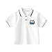 Baby Boys Cute Printing Polo Shirt Button Closure Collared Golf Tshirts Soft & Comfortable School Uniform Daily Wear White 2-3 Years