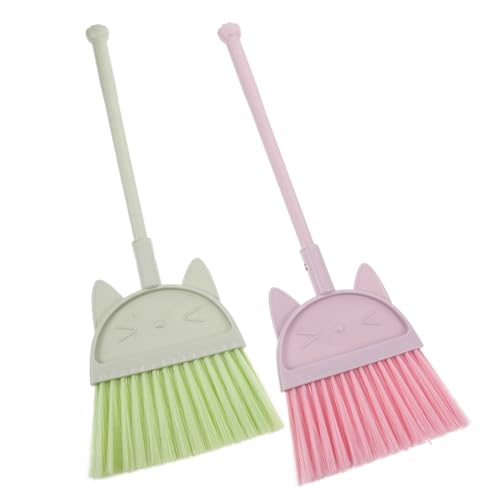 BESPORTBLE 3 pièces Balai Garçon Fille Mini Plastique Balayette Courte Ludique pour Nettoyage Maison et Jeux Dimitation Kit Balai pour Garçons et Filles Accessoire Ménage Éducatif pour Tout