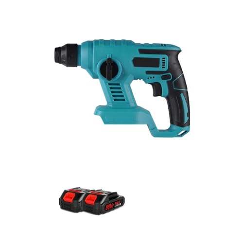 Martello Perforatore Elettrico, Trapano A Percussione Multifunzione Senza Fili Ricaricabile, Utensile For Batteria Da 18 V Robusto E Facile Da Usare(2 Battery)
