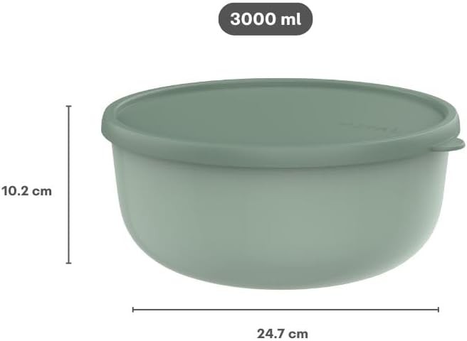 Mepal - Lumina Microwave Cookware - Food Storage Containers with Lid for Fridge, Freezer, Steamer & Microwave - Microwave Bowls with Lid - Storage Box - 3000 ml - Nordic Black image 3