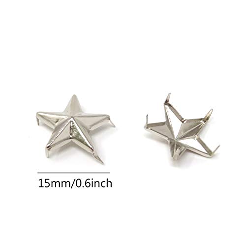 Honbay 100Pcs 15Mm Nailheads Star Punk Rivets Diy Metal Studs #TOP4