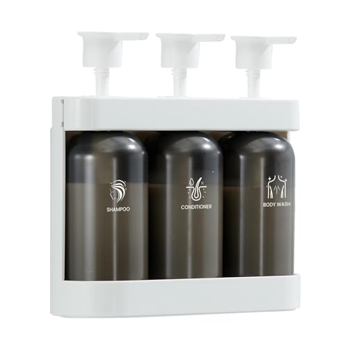 Wall-Mounted 3-Chamber Shampoo & Conditioner Dispenser
