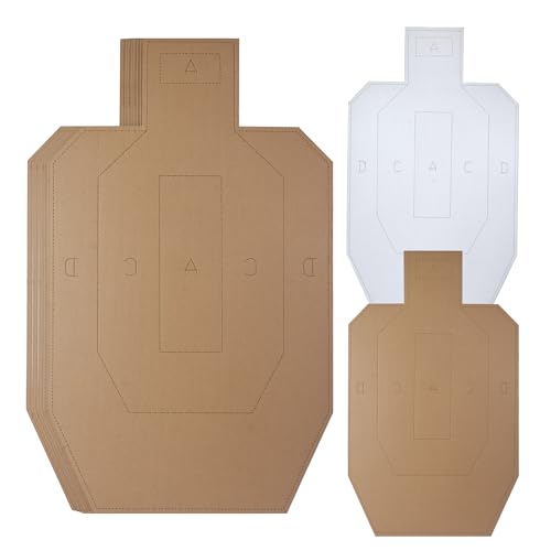 FLXzaszo Shooting Targets - Silhouette Tactical Cardboard Targets for Shooting Range Practice Competitions Self-Defense Training(20 Sheets