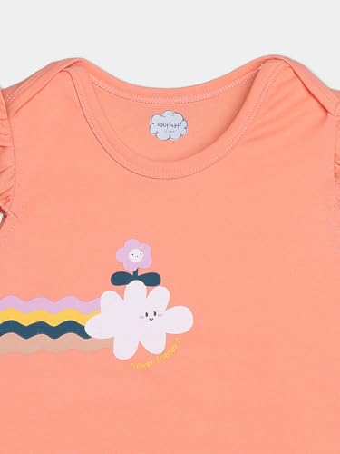 Image of Nautinati Baby Girls 100% Cotton Graphic Printed Pack of 2 Bodysuits /Onsies | Age 0-2 Years