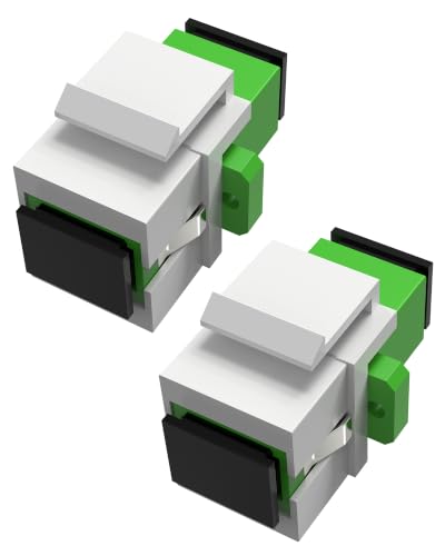 SC/APC Singlemode Fiber Keystone Jack Coupler, 2 Pack