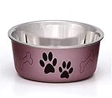 Loving Pets Metallic Bella Bowl, Medium, Grape