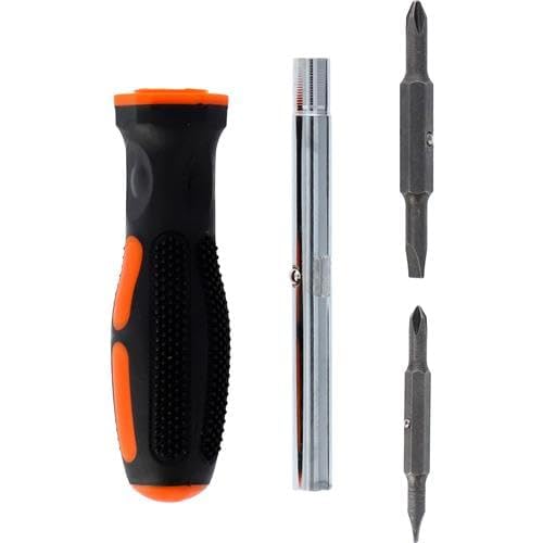 NIbbler ® Mini Insulated 4 in 1 Screwdriver Set, Flat Interchangeable Head Screwdriver 500V Rated Multipurpose Magnetic Tip Steel Flat Cross Insulated (Style 1) 5