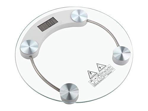 LEDLUX GM-1286 Digitale Körpergewicht-Personenwaage Rundes Glas, gehärtet bis 180 kg