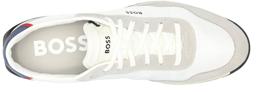 Image of BOSS Men's Zayn Low Profile Suede Leather Two Tone Sneaker