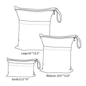 Miniatura 5 de ALVABABY 3 bolsas de pañales de tela para bebé de Halloween, impermeables, reutilizables, con dos bolsillos con cremallera, para viajes, playa,