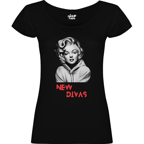 Camiseta Mujer Frida, Frida y Marilyn, Estampada de Manga Corta. Camisetas Originales para Vestir Informal. Blusa Manga Corta. Camisetas Verano (FR/ES, Letras, S, Regular, Regular, Marilyn)