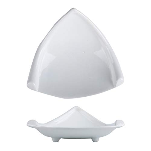 Assiettes à dîner en céramique Blanche Pure, Bol à Soupe, Bol à Salade, Bol à Dessert, Bol Triangulaire, Vaisselle créative pour hôtel, Restaurant Occidental, Bol à Fruits, as(10 inches)