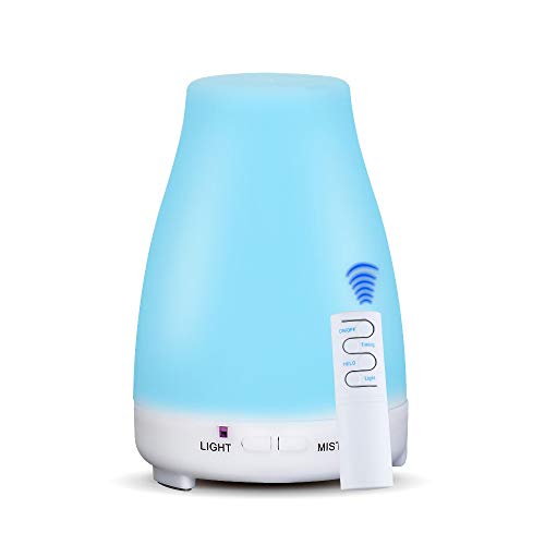 Los mejores humidificadores: comparativa 2023 6 KBAYBO Control Remoto 200ml Aroma Difusor de Aceite Esencial de Aromaterapia Humidificador Luces LED de 7 Colores