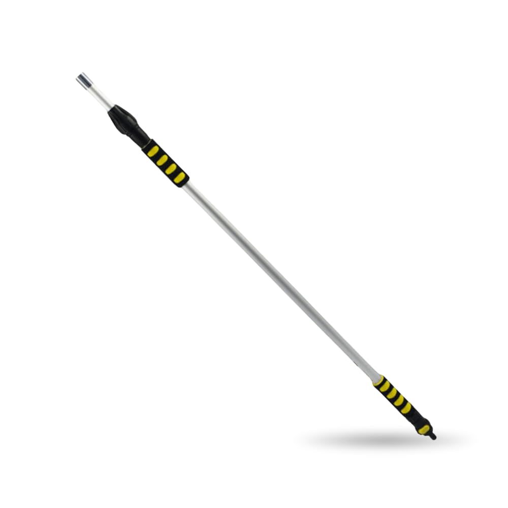 CVS Telescopic Water-Fed Extension Rod with Ergonomic Rubber Grips, Built-in Hose Connector & On/Off Switch — Quick-Mount for Compatible Car Wash Brushes, Windows, Conservatories & Solar Panels (POLE)