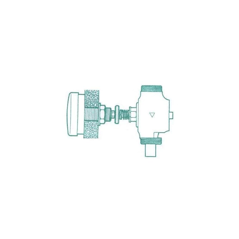 Robinet temporisé mural encastré chasse Eclair TC laiton pour cuvette WC