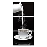 ZXHYWYM Coffee Wall Art 3 Pieces Funny Latte Picture Kitchen Canvas Prints Vertical Artwork for Dining Room Restaurant Coffee Bar Wall Decor Framed(Coffee, (11.00' x 14.00' x 3PCS))