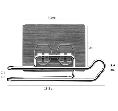 Image of HoMedics Self Adhesive No Drill Self Adhesive Toilet Paper Holder /Tissue Paper Roll Holder /Bathroom Rack for Kitchen /Towel Holder (4, Silver)