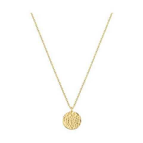 LOYATA Disc Coin Pendant Necklace,14K Gold Plated Full Moon Necklace Round Disc Coin Pendant Necklace for Women (Full Moon Gold) Cover