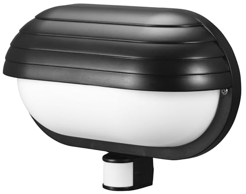 EL-HOME Lámpara de fachada ML-10B7 con sensor de movimiento 180° PIR, E27 - para exterior, Aplique de Pared, portalámparas para lámpara de jardín, portalámparas - negro