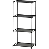 不二貿易 オープンラック シェルフ 収納BOXラック 収納棚 幅43×奥行28.5×高さ93cm ブラック 軽量 工具不要 51128