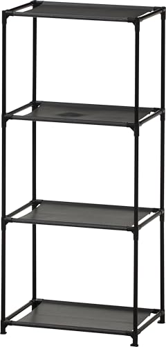 不二貿易 オープンラック シェルフ 収納BOXラック 収納棚 幅43×奥行28.5×高さ93cm ブラック 軽量 工具不要 51128 - 不二貿易(Fujiboeki) - 商品画像