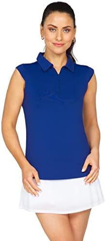 IBKUL Athleisure Wear Sun Protective UPF 50+ Icefil Cooling Tech Solid Sleeveless Polo - 84000 Navy Solid M