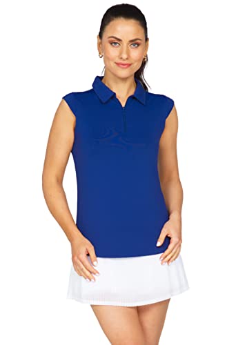 Ibkul Athleisure Wear Sun Protective Upf 50+ Icefil Cooling Tech Solid Sleeveless Polo - 84000 Navy Solid M #TOP1