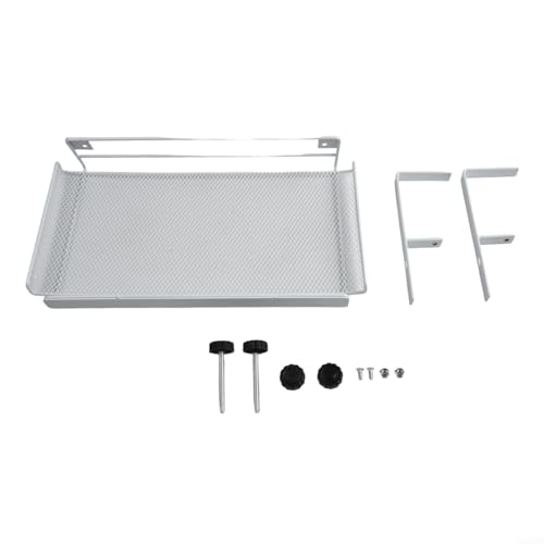 Bandeja adaptadora para cables bajo escritorio Carbon 5cm 36. Organizador de alambre de acero para oficina y hogar sin taladro, colgante para gestión de cables negro (blanco L) miniatura 7