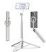 TONEOF 68" Magnetic Selfie Stick Tripod with Aluminum Strong Magnetic Holder for Magsafe, 360° Rotatable Travel Phone Tripod Stand with Metal Ring & Rechargeable Remote for iPhone/Android(Beige Gray)