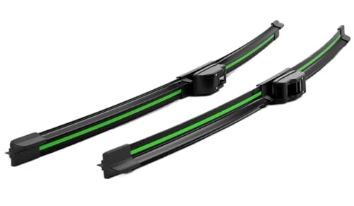 Balais d'essuie-glace avant pour Skoda Scala 2018-2023 noir et vert 2 pièces LIANGYIMEI