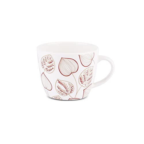 Image of Dandy Lines Royal Red Spades Coffee Mug & Saucer Set, Elegant Tea Cups & Saucers for Coffee /Tea, Ceramic, Pack of 12, Microwave & Dishwasher Safe, Great for Hosting & Gifting