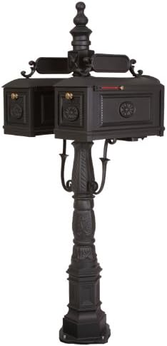 Decorative Residential Curbside Cast Aluminum Double Mailbox Black Authentic * Original * Exclusive