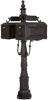 Decorative Residential Curbside Cast Aluminum Double Mailbox Black Authentic * Original * Exclusive