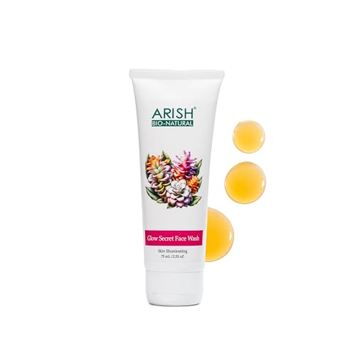 Image of ARISH BIO-NATURAL Glow Secret Face Wash, Skin Illuminating Cleanser for Radiant & Fresh Skin, Gentle Daily Facial Cleanser, 75 ml