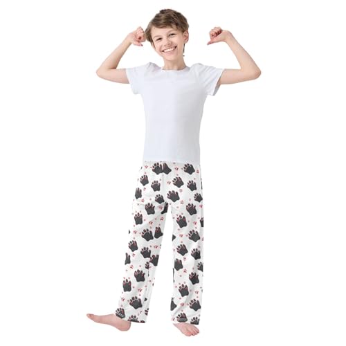 ALAZA Bear Paw Print Pajama Lounge Pants Long Sleep Pajama Bottoms with Pockets3