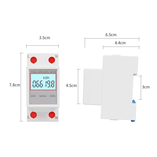 Compteur électrique Din DDS6619-008 avec grand écran LCD rétroéclairé