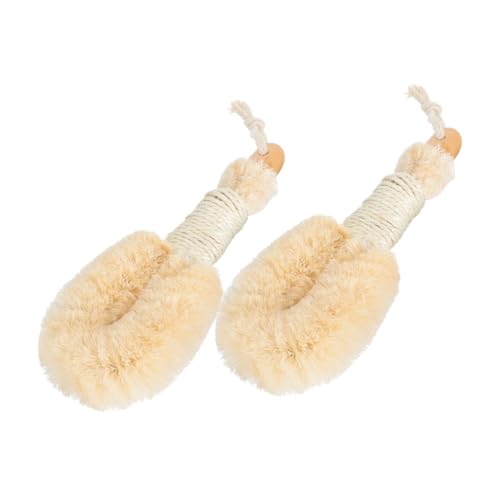 SAFIGLE 2piezas Cepillo Corporal De Sisal Natural Para Ducha y Exfoliación Profunda Con Mango Ergonómico Para Eliminar Piel Muerta y Mejorar Circulación Sangre