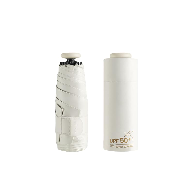 Mini Sun Travel UV Umbrella Anti UPF 50 Protection 99.9% Micro handle Coating Layer Fabric Compact/Lightweight Small Portable Backpack/Folding Purse