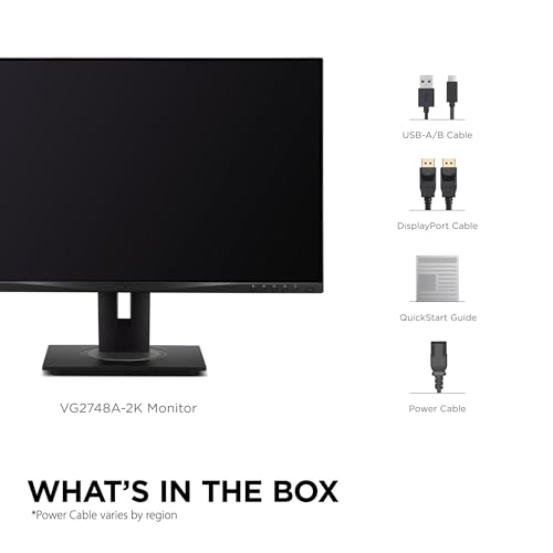 ViewSonic VG2748A-2K 27 Inch 1440p Monitor, IPS with Ambient Light Sensor and Privacy Alert for Smooth Home and Office Productivity, Advanced Ergonomics, HDMI, USB Hub, and DisplayPort Inputs by ViewSonic - Image 8
