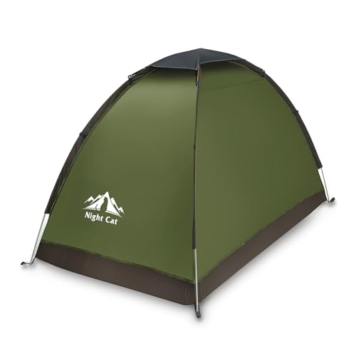 Night Cat Backpacking Tent for One 1 to 2 Persons Lightweight Waterproof Camping Hiking Tent for Adults Kids Scouts Easy Setup Single Layer 2.2x1.2m - image 8