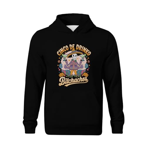 Kids Vintage Cinco De Drinko Funny Cinco De Mayo Boys Girls Lightweight Kangaroo Pocket Fleece Hoodies2