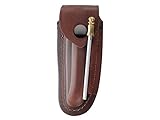 Gewicht 68 g Braunes Leder-Etui, für Laguiole-Messer mit 12 cm Heftlänge, längs und quer tragbar, inkl. Wetzstahl 10 cm