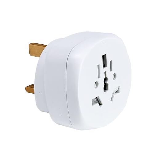 World To UK Plug Adapter | Double Dragon Universal Travel Adaptor With 10A Fuse | UK Safety Standards | Accepts US Europe Australia China Plugs For Use in UK (1 Pack)
